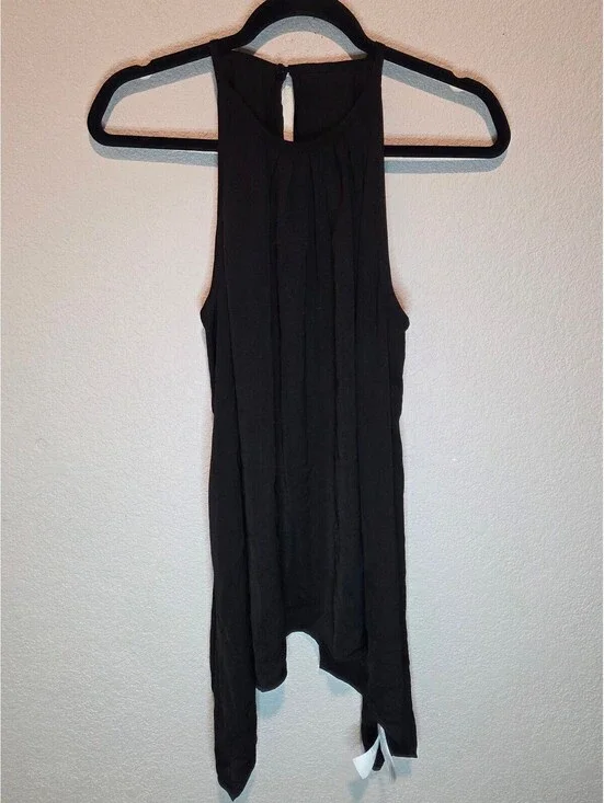 Michael Kors Black Sleeveless Blouse with Keyhole Back