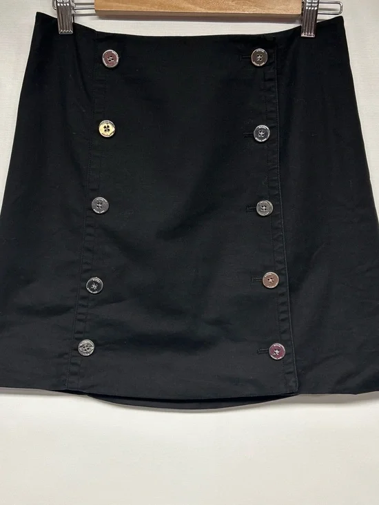 Michael Kors Black Double-Button Mini Skirt