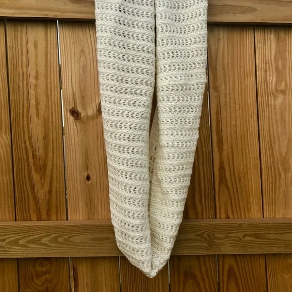 Soft Cream Infinity Scarf Knitted