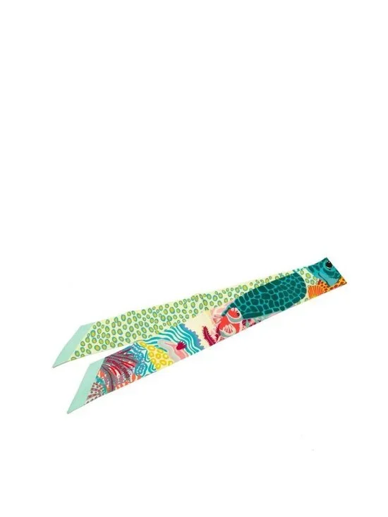 Hermes Twilly Under the Waves Scarf Multicolor Silk