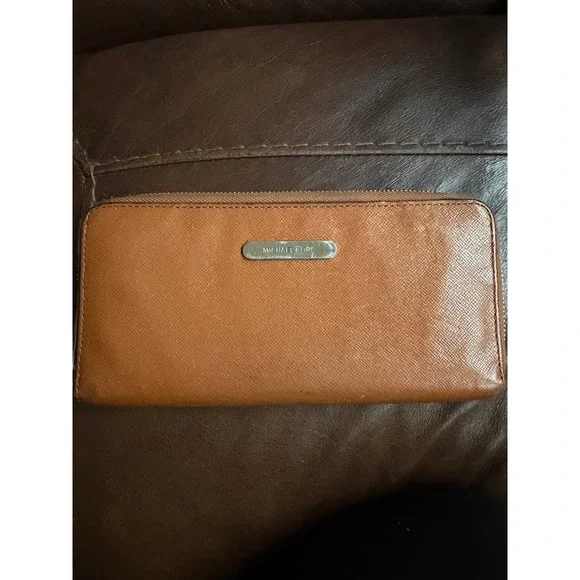 Michael Kors Jet Set Continental Wallet Luggage Brown Saffiano Leather