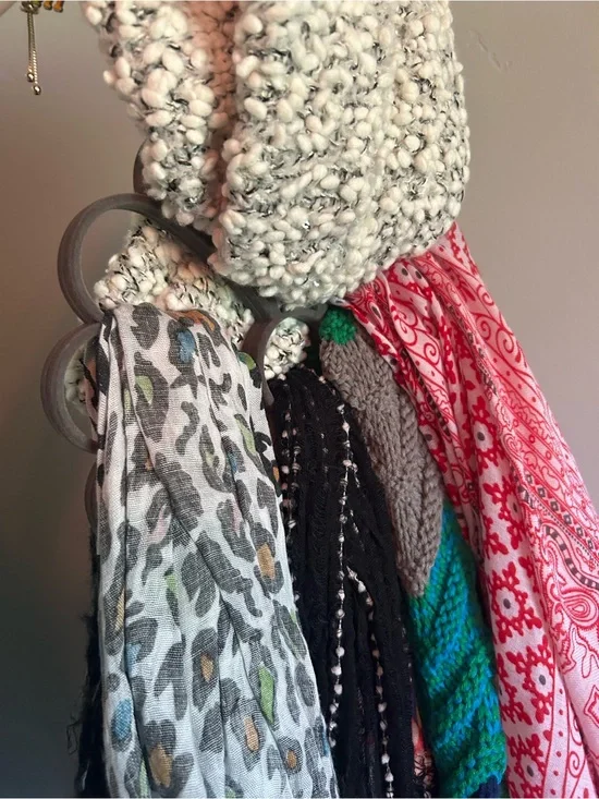 Mixed Pattern Scarf Bundle in White, Black, Red, Green, Blue