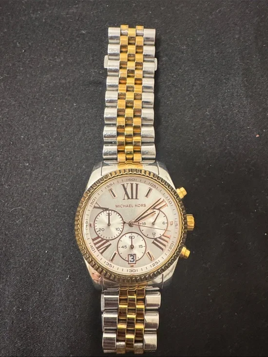 Michael Kors Gold and Silver Two-Tone Chronograph Bracelet Watch