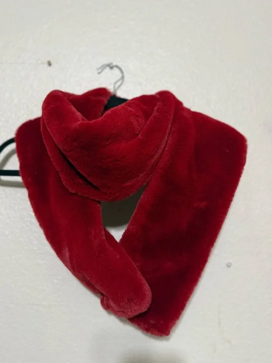 Minky Couture Red Lux Plush Faux Fur Scarf
