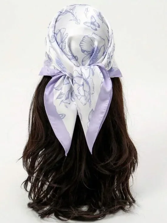 lavender Floral Scarf S160
