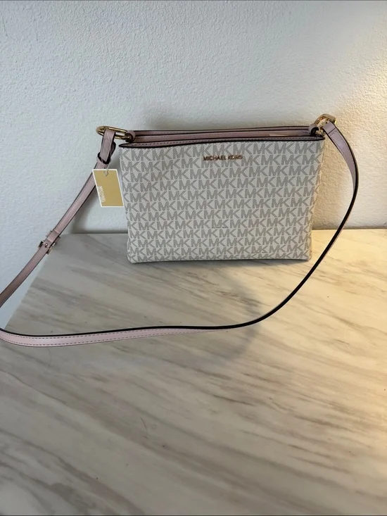 Michael Kors Logo Crossbody with Light Pink Trim