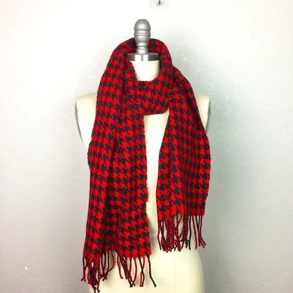 Red & Black Patterned Scarf