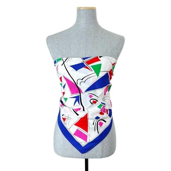 Vintage 80s/90s‎ Silky Scarf in Geometric Print
