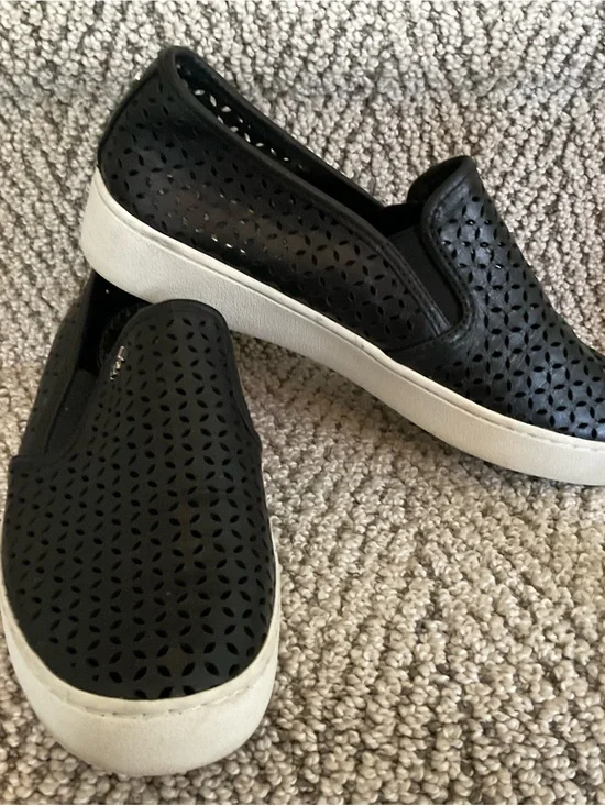 MK Michael Kors Black  Laser-Cut Slip-On Sneakers