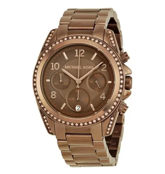 Michael Kors MK5493 Blair Chronograph Brown Gold Women's PVD Watch