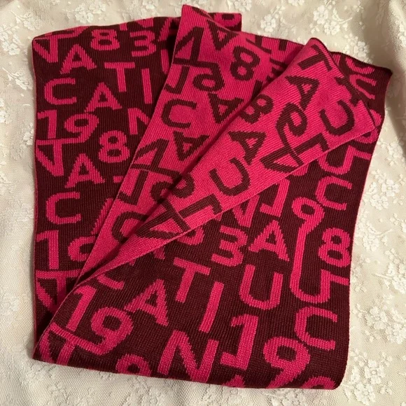 Nautica 8 X 56 Letters & Numbers Scarf New W Tags Great For A Child/Teacher