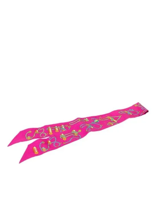 Hermes Twilly Cordages Scarf Purple Silk