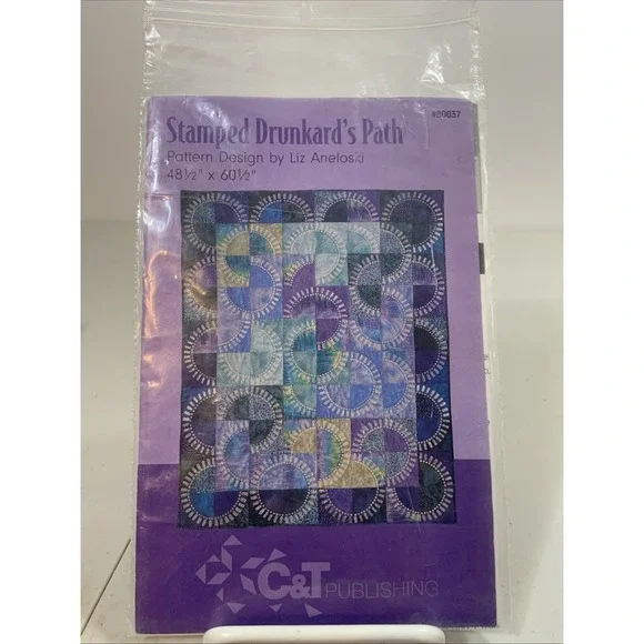 Stamped‎ Drunkard's Path Quilt Pattern Liz Aneloski 48.5x60.5 Craft