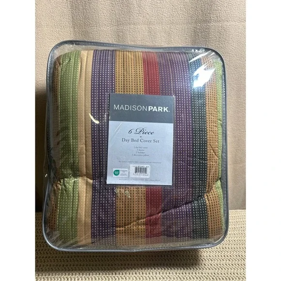 Madison Park Yosemite 6 Piece Daybed Cover Set Multi Color Striped MP13-4473 NEW