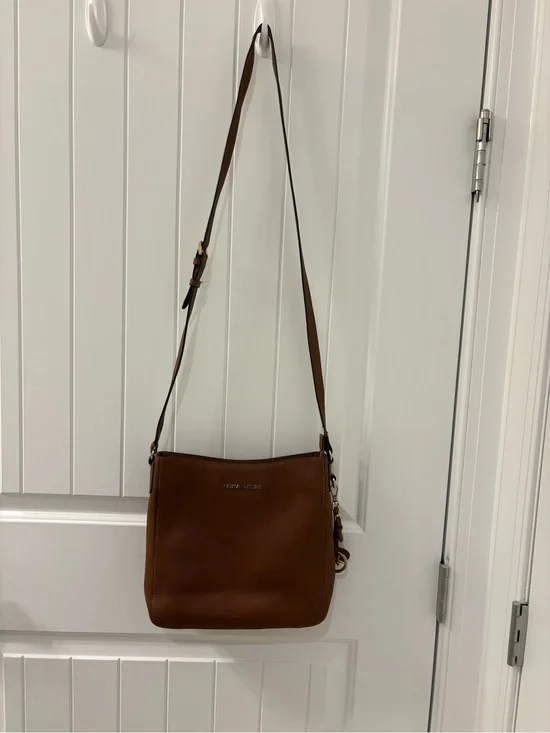 Michael Kors Cognac Brown Leather Crossbody Shoulder Bag
