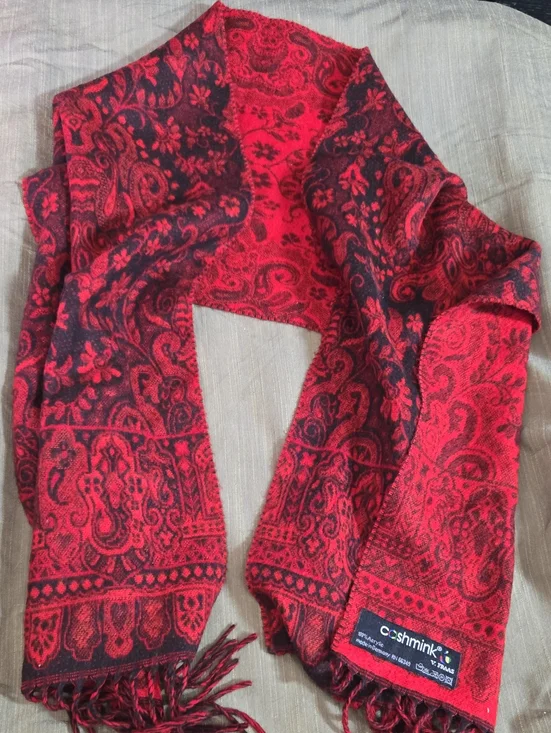 Red Paisley Wrap Scarf