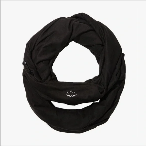 Beyond Yoga Black Scarf with Logo