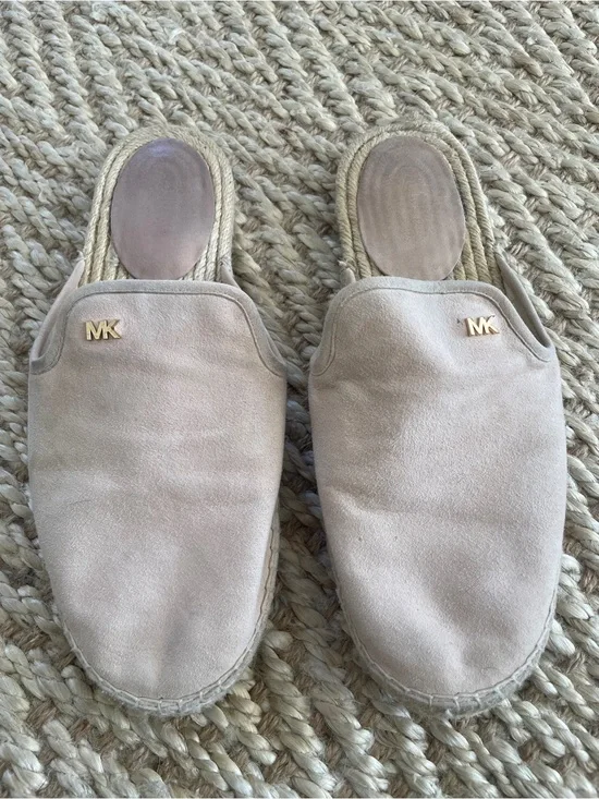 Michael Kors Blush Suede Slip-On Espadrille Mules