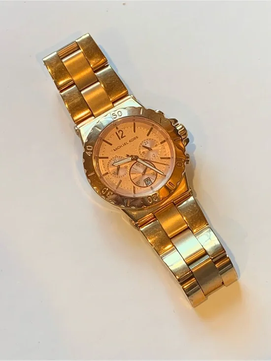 Michael Kors Rose Gold-Tone Ladies Women’s Chronograph Bracelet Watch NWOT