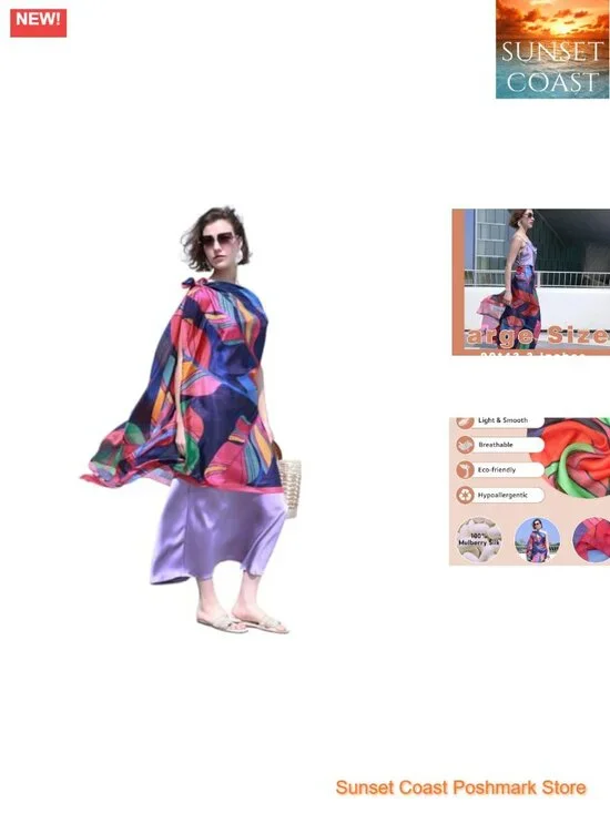 100% Mulberry Silk Shawl Wrap Lightweight Evening Dress Wedding Pashmina