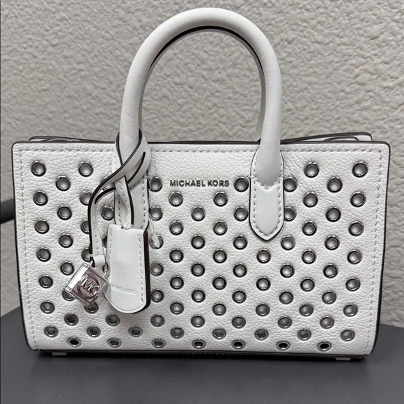 Michael Kors Scarlett Optic White XS Perforated Satchel