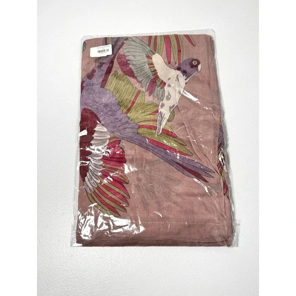 Pink Parrot Chiffon‎ Scarf Sheer Lightweight Statement Fashion Accessory Bird