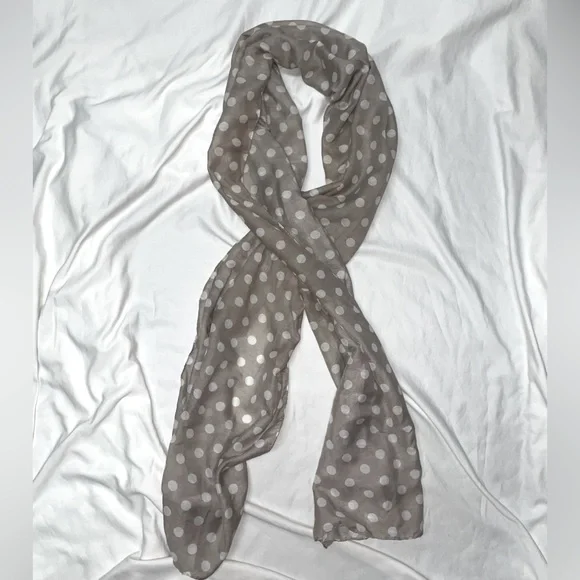 H&M Gray‎ Polka Dot Lightweight Scarf