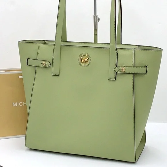 MICHAEL KORS CARMEN LARGE NORTH SOUTH TOTE LIGHT SAGE COLOR