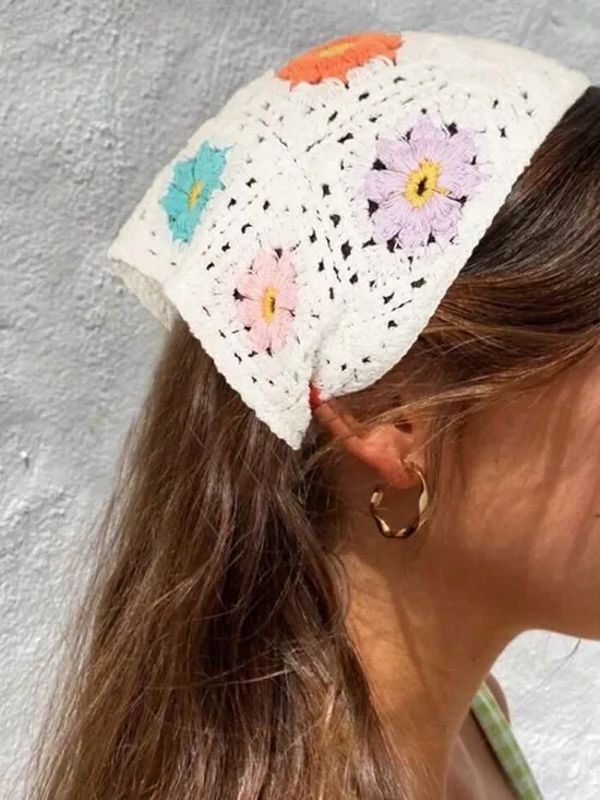 Crochet Floral Bandana S189