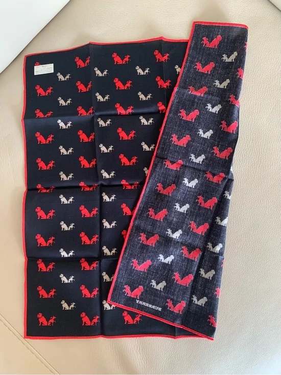 Burberry London Dog Print Cotton Handkerchief NWT Japan