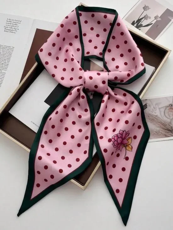 Pink Polka Dot Scarf S191