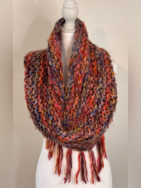Free People Multicolor Chunky Circular Knit Scarf