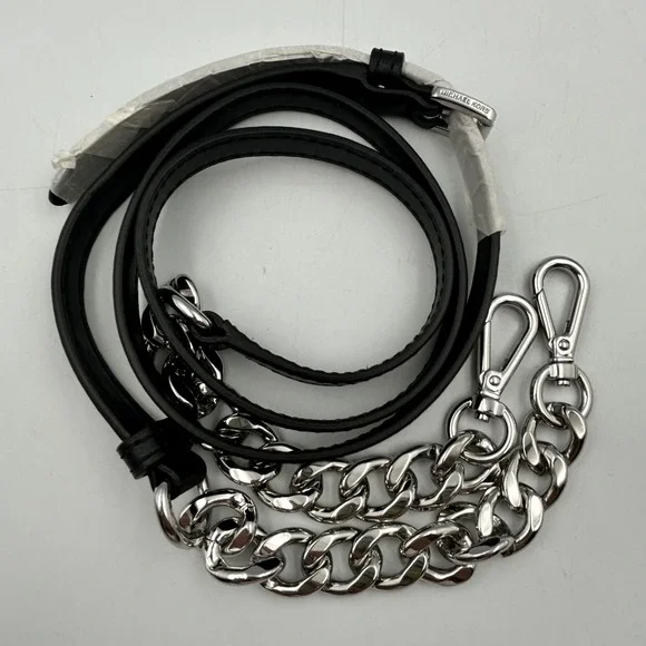 Michael Kors Handbag Strap Black Womens OS Leather Chain Adjustable Like New 52