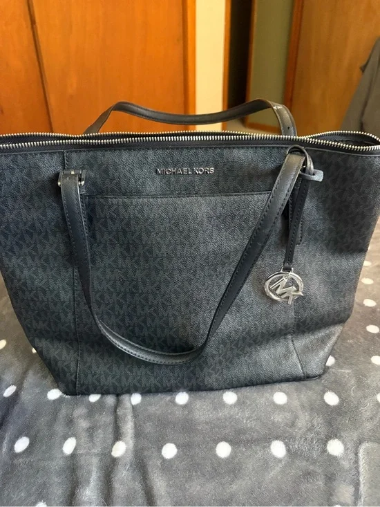 Michael Kors Black MK Logo Tote