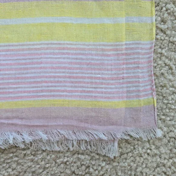 GAP Linen Cotton Scarf Pink Yellow