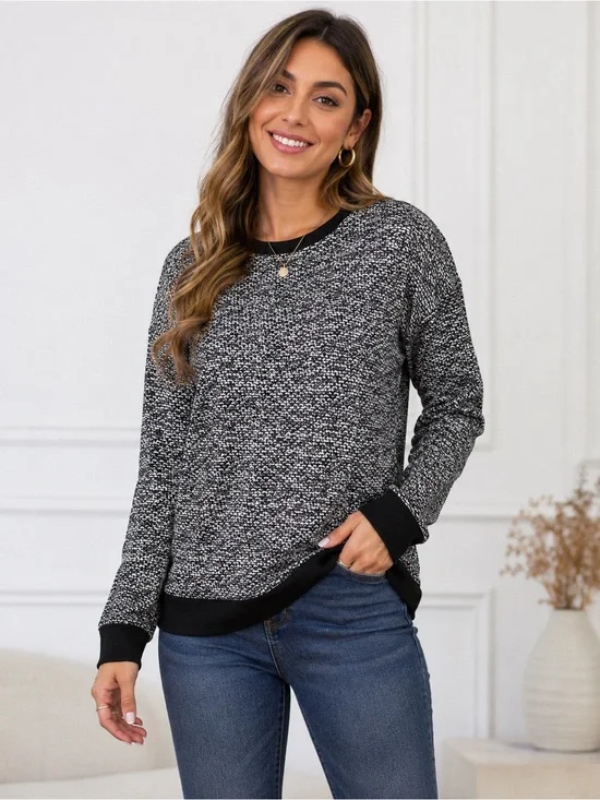 Michael Michael Kors Black & White Marled Knit Pullover Sweater Women’s L
