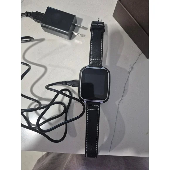 Beantech BIT S1 Smart Watch Black Leather Strap‎ Silver Case Bluetooth i