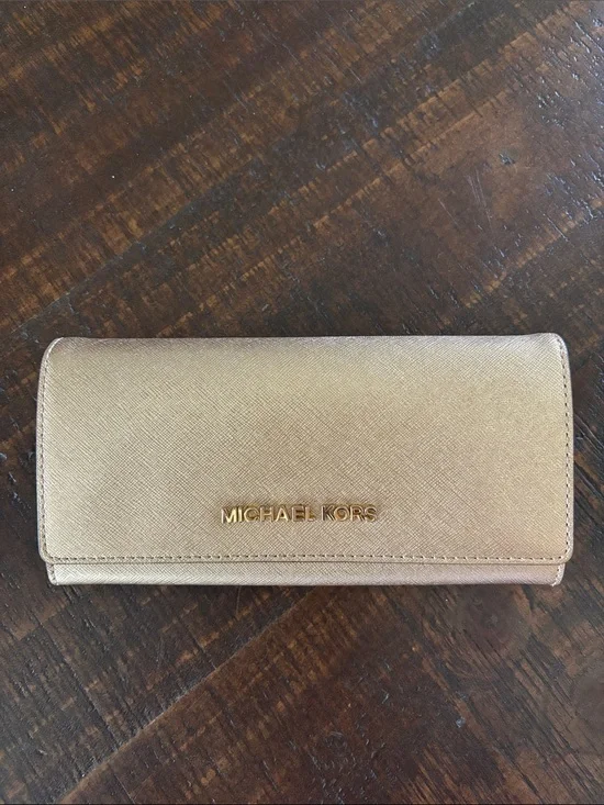 Michael Kors Metallic Gold Continental Wallet