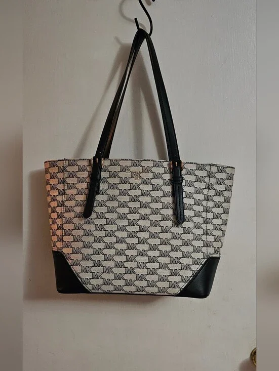 Michael Kors Gray & Black Logo Tote Bag