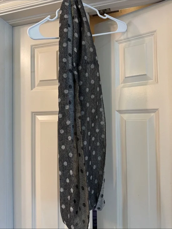 Gray Polka Dot Lightweight Scarf
