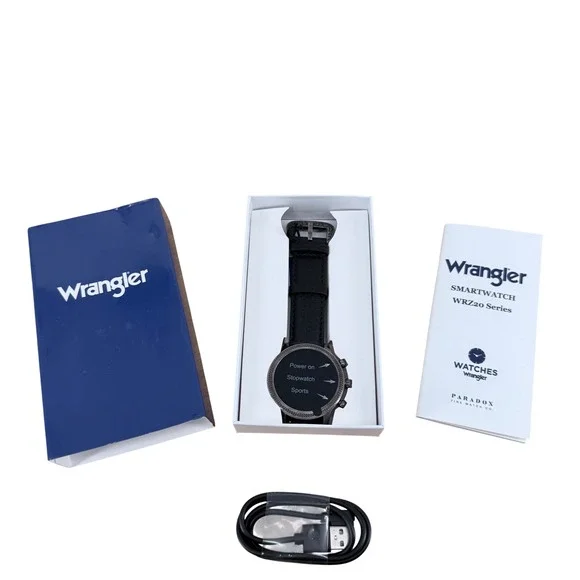 Wrangler WRZ20 Series Smartwatch Black Leather Strap WRZ20L-111PB New in Box