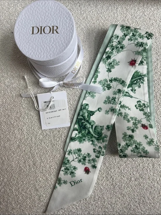 Dior Toile de Jouy Clover Mitzah Scarf 🍀