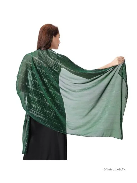 Chiffon Shawl Wrap Rhinestones Evening Wedding Formal Women Sparkly