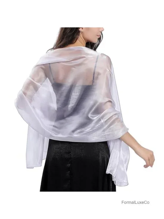 Silky Organza Shawl Wrap for Evening Formal Wedding Bridesmaid Party