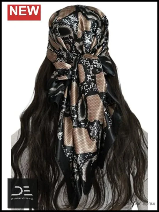 Satin Like Tulle Square Scarf Bandana 35 Inches Hair Neck Wrap