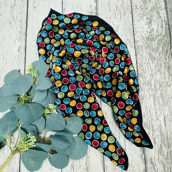 Talbots 100% Silk Dot Print Scarf