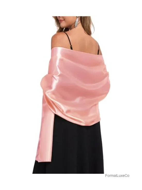 Satin Wrap Scarf for Evening Dresses Wedding Guest Shawl