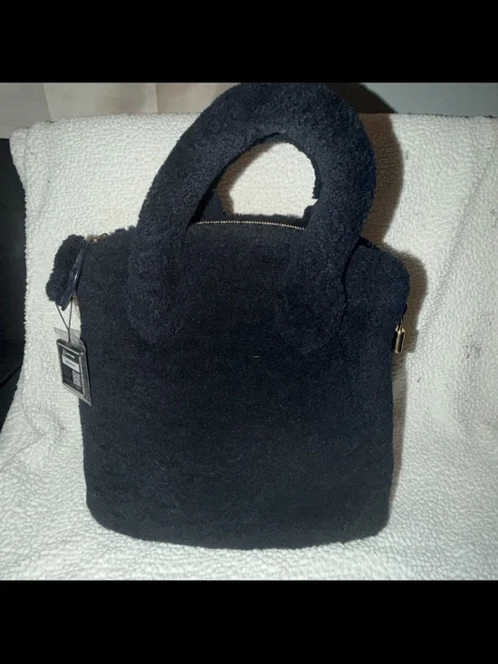 Louis Vuitton Shearling Top-Handle Shoulder Bag navy blue