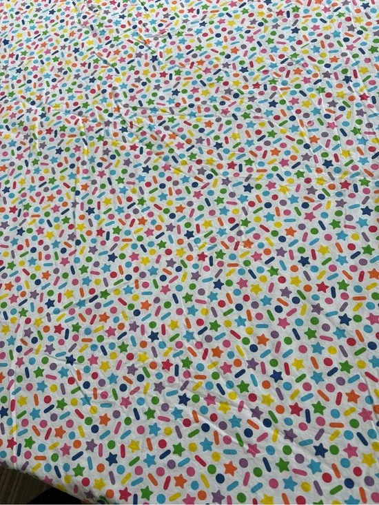 Pottery Barn Kids Multicolor Star & Confetti Organic Top Sheet