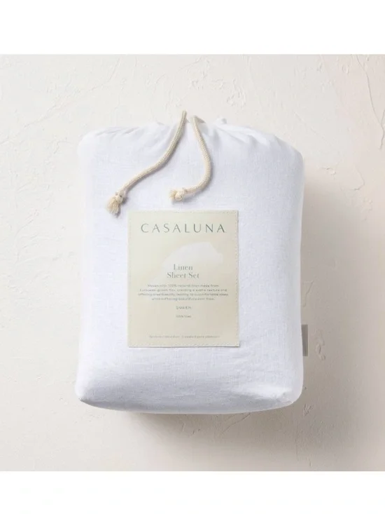 Casaluna Linen Sheet Set White